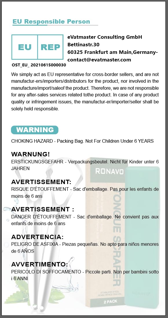 RONAVO Tongue Scraper for Adults (4 PC), New 2023 Tounge Scraper Dual Scraping Head with Travel Cases, Stainless Steel Tongue Cleaner Fresh Breath, Oral Care, 2 Colors