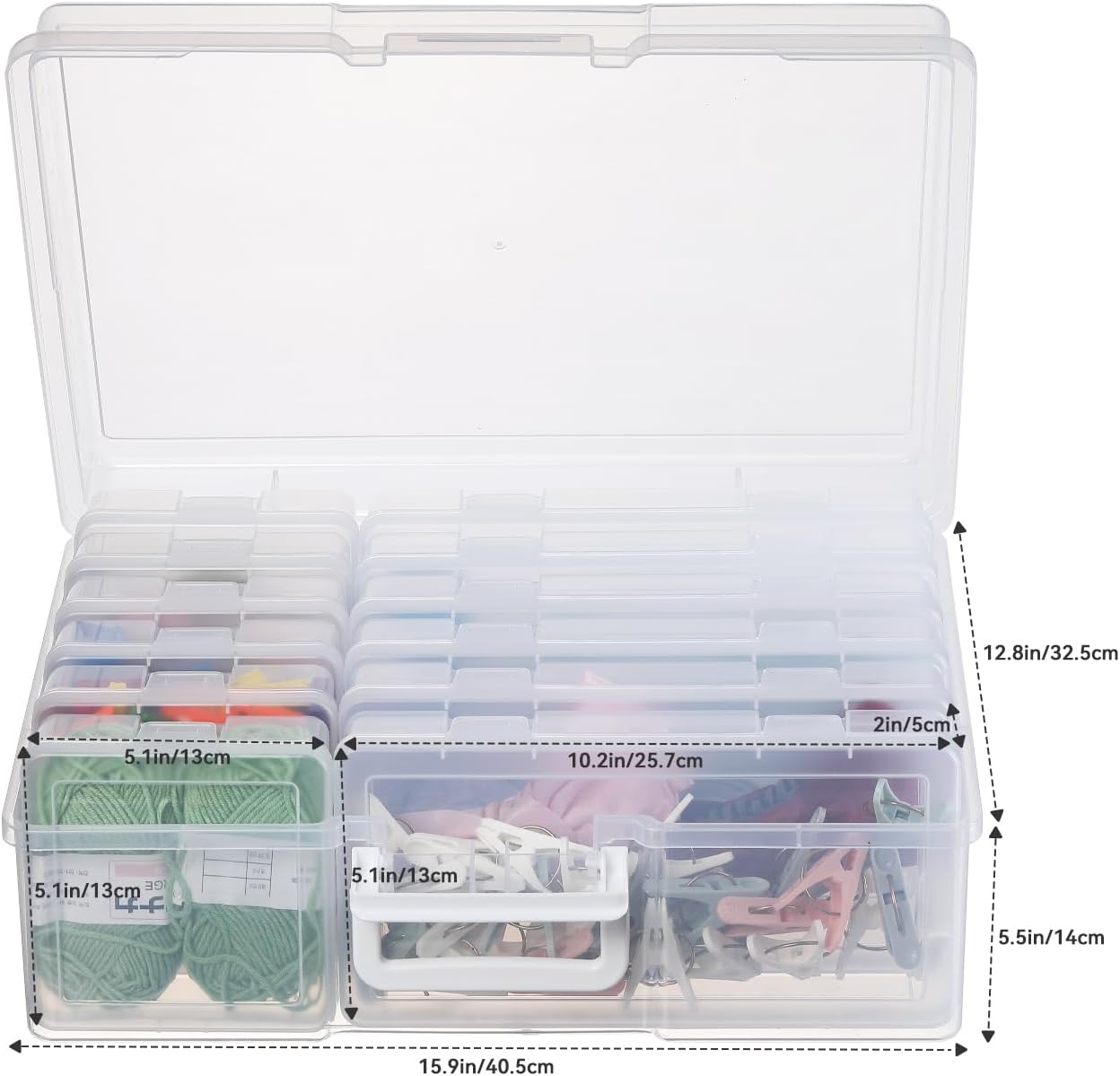 Plastic Storage Boxes & Organizers - Arts & Crafts Storage - Modern Style - 18 Count - 15.3 x 12.5 x 5.1 inches