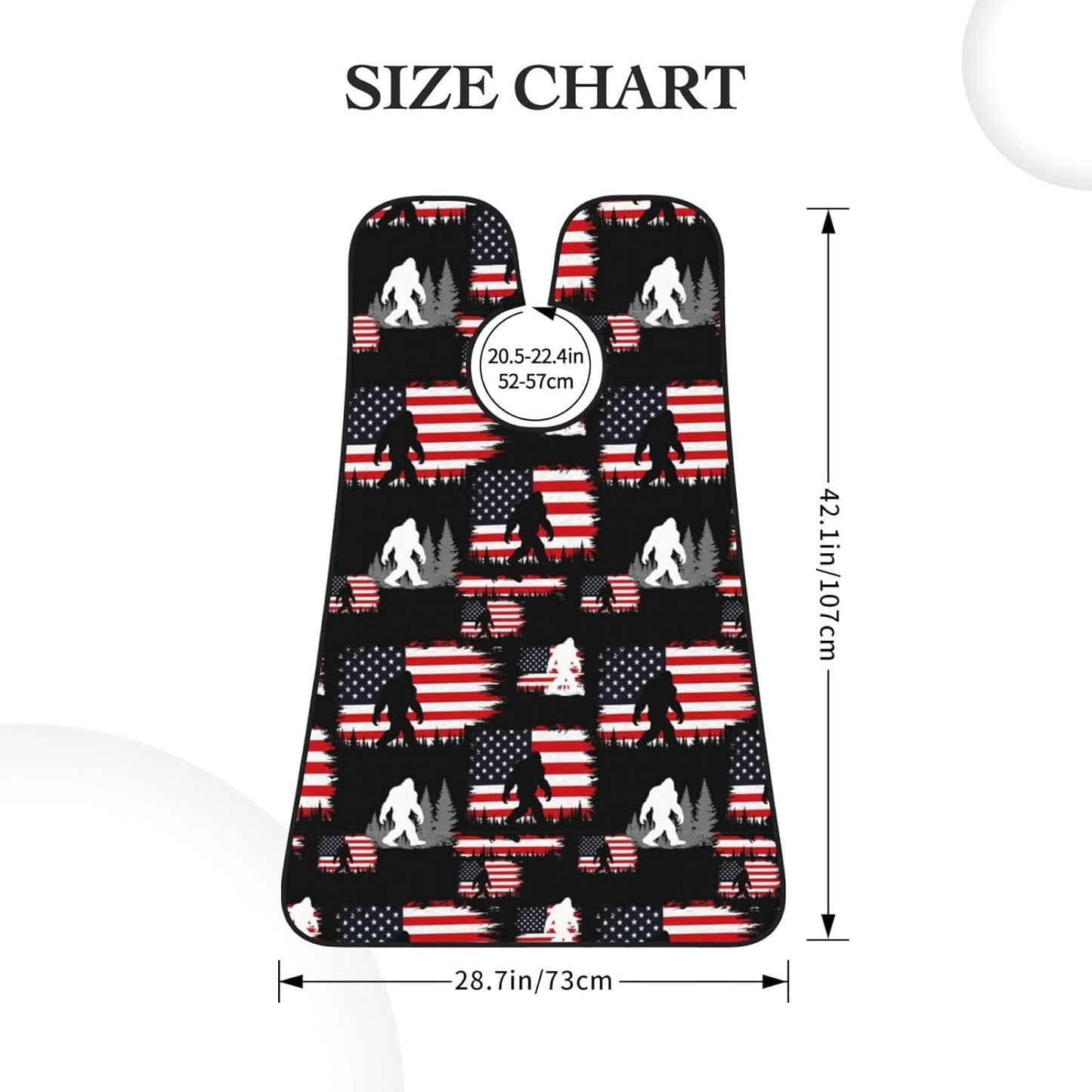 Adjustable Non-Stick Beard Apron, Hair Catcher Cape for Shaving Grooming, Waterproof with Suction Cups Men, Sasquatch USA American Flag Shave Bib