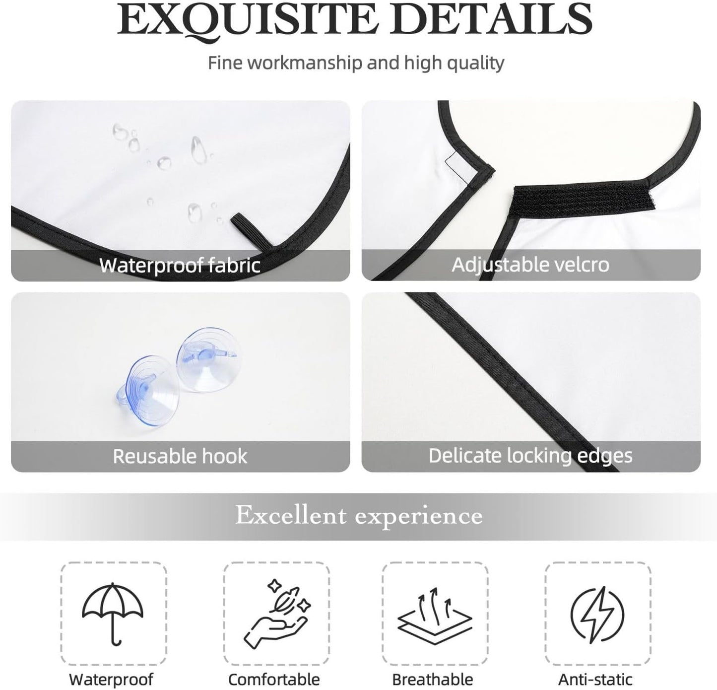 No-Slip Shaving Bib, Beard Grooming Apron with Strong Suction Cups, Nautical Anchor Pirate Skulls Crossbones