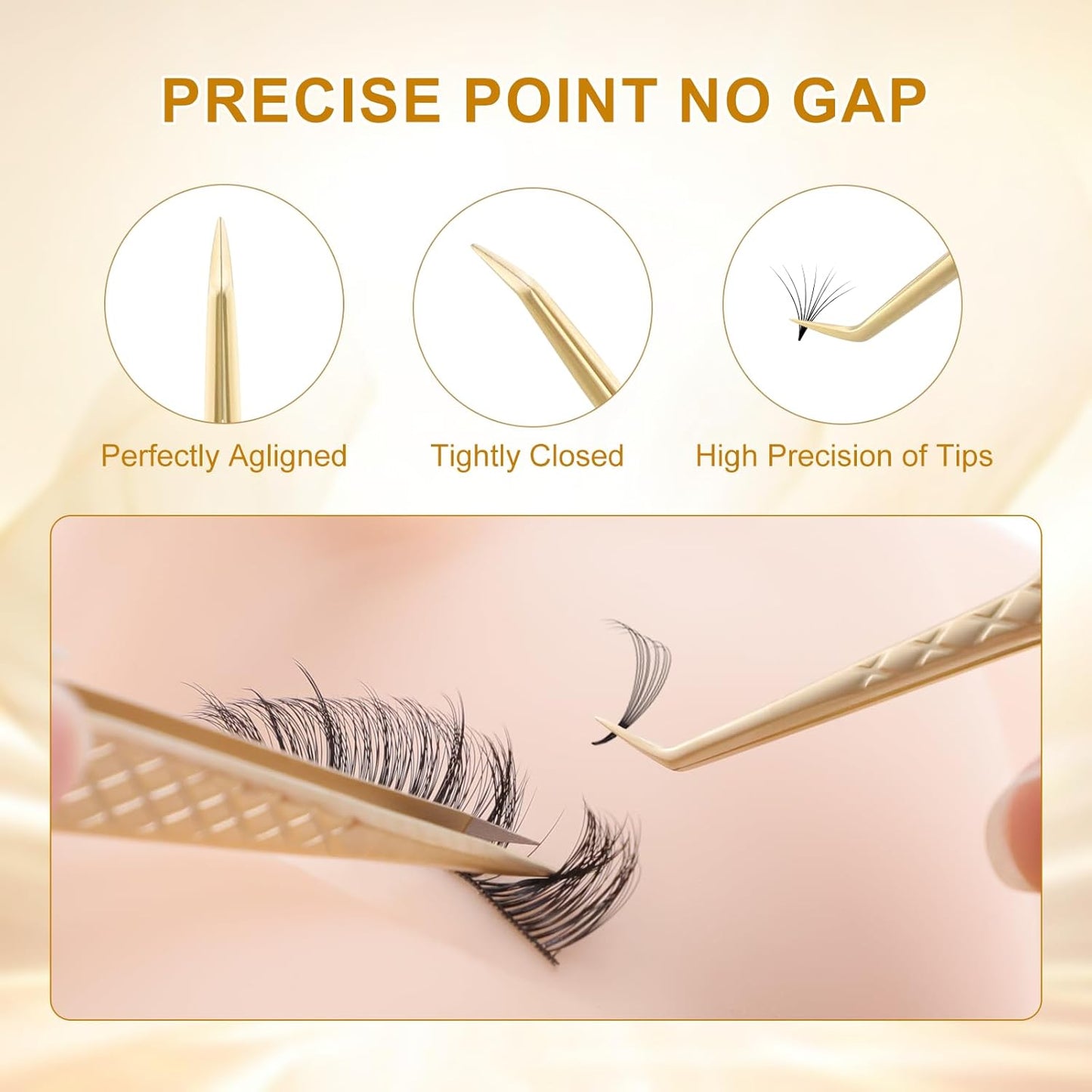 NAGARAKU 1 Pair Precision Fiber Tip Tweezer for Eyelash Extensions Professional Eyelash Tweezers Antistatic Straight & Curved Tip Tweezers with Box(Isolation & Volume Lash Tweezers AG-03 & AG-07)