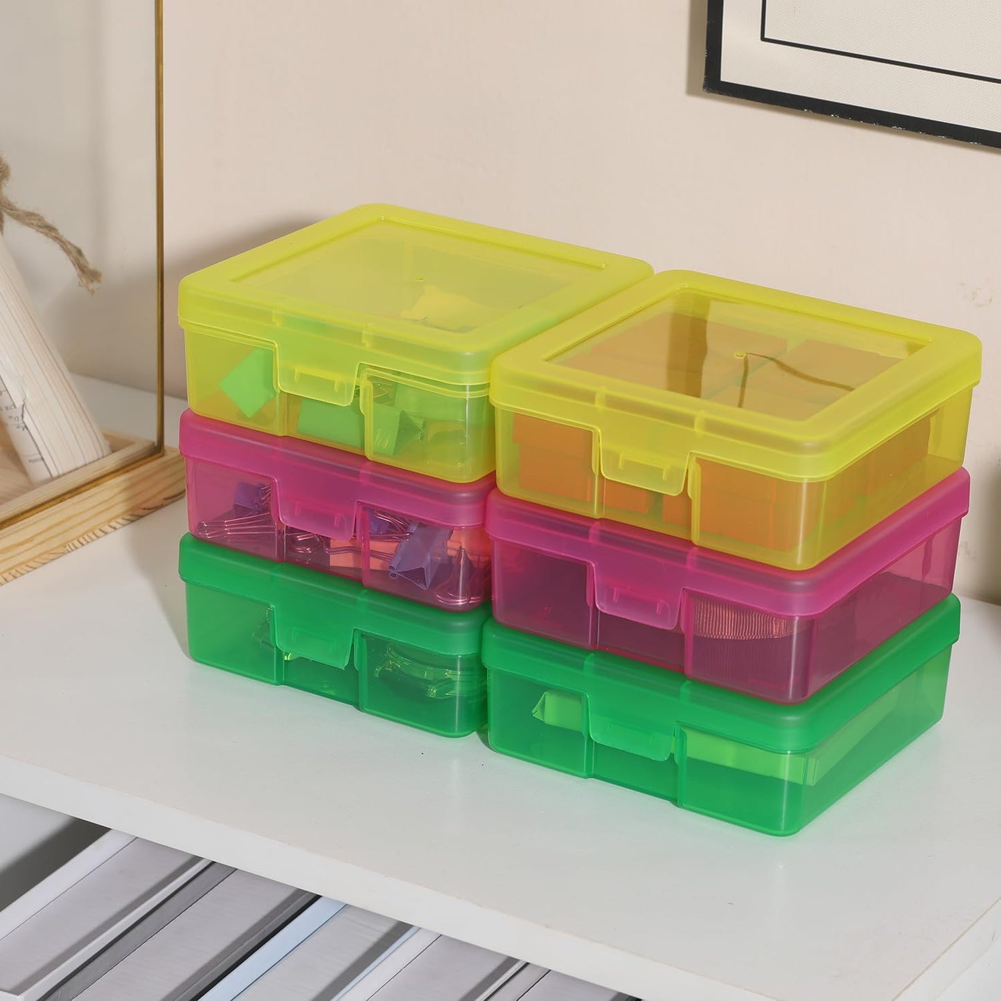 18 Pack Small Plastic Storage Containers Clear Arts & Crafts Storage Boxes & Organizers Stackable Small Containers With Lids For Organizin (Set 3)
