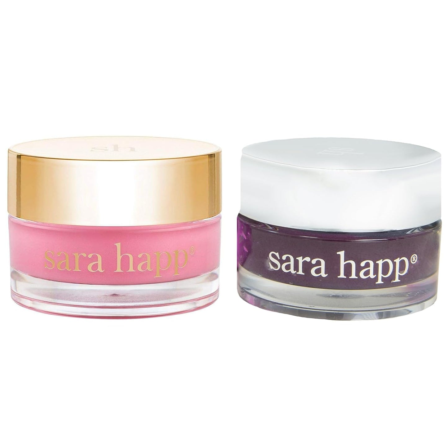 Sara Happ Sweet Clay Mask + Passion Fruit Sugar Scrub Lip Duo - Exfoliating Lip Treatments, Exfoliator Scrub, Moisturizers for Dry and Flaky Lips, Vegan (0.47 Oz and 0.5 Oz jars)