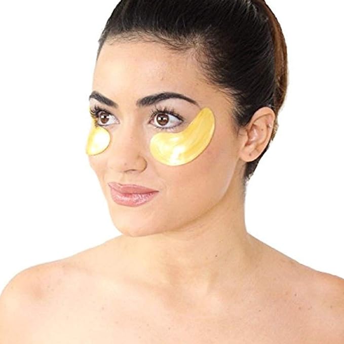 Jakuva 29PCS Gold Gel Crystal Collagen Eye Mask Under Eye Patches For Puffy Eyes and Dark Circles, Hydrating & Anti Aging,24k Gold Eye Mask Eye Patches for Moisturizing