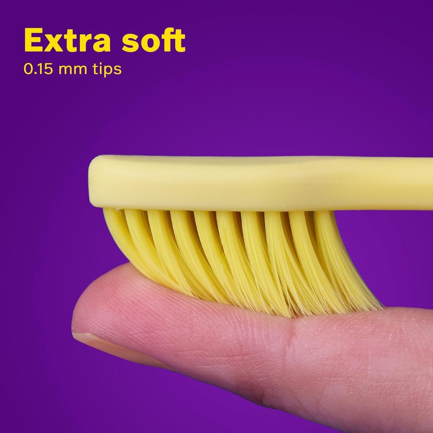 Max Extra-Soft Toothbrush for Adults Sensitive Gums – Gentle Bristles, Wide Angled Head for Back Teeth, Ergonomic Non-Slip Grip, BPA-Free Handle, Individually Wrapped, 4-Pack (Yellow)
