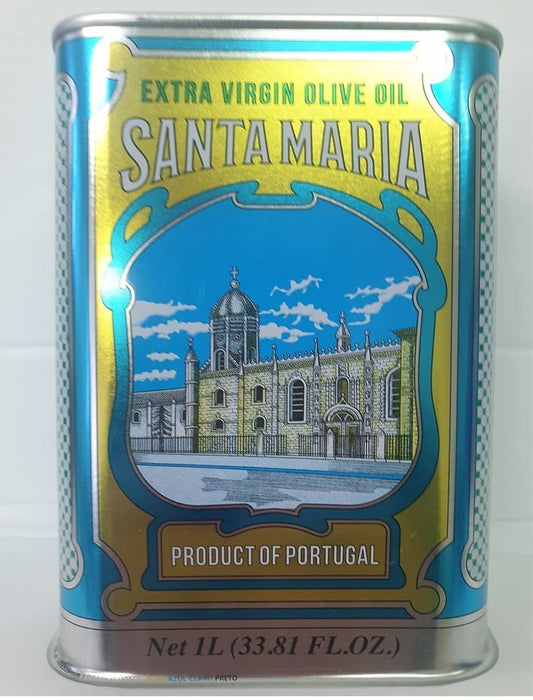 Extra Virgin Olive Oil - Santa Maria Portuguese Vintage Metal Tin - 1 L. This is a brand with almost 100 Years.