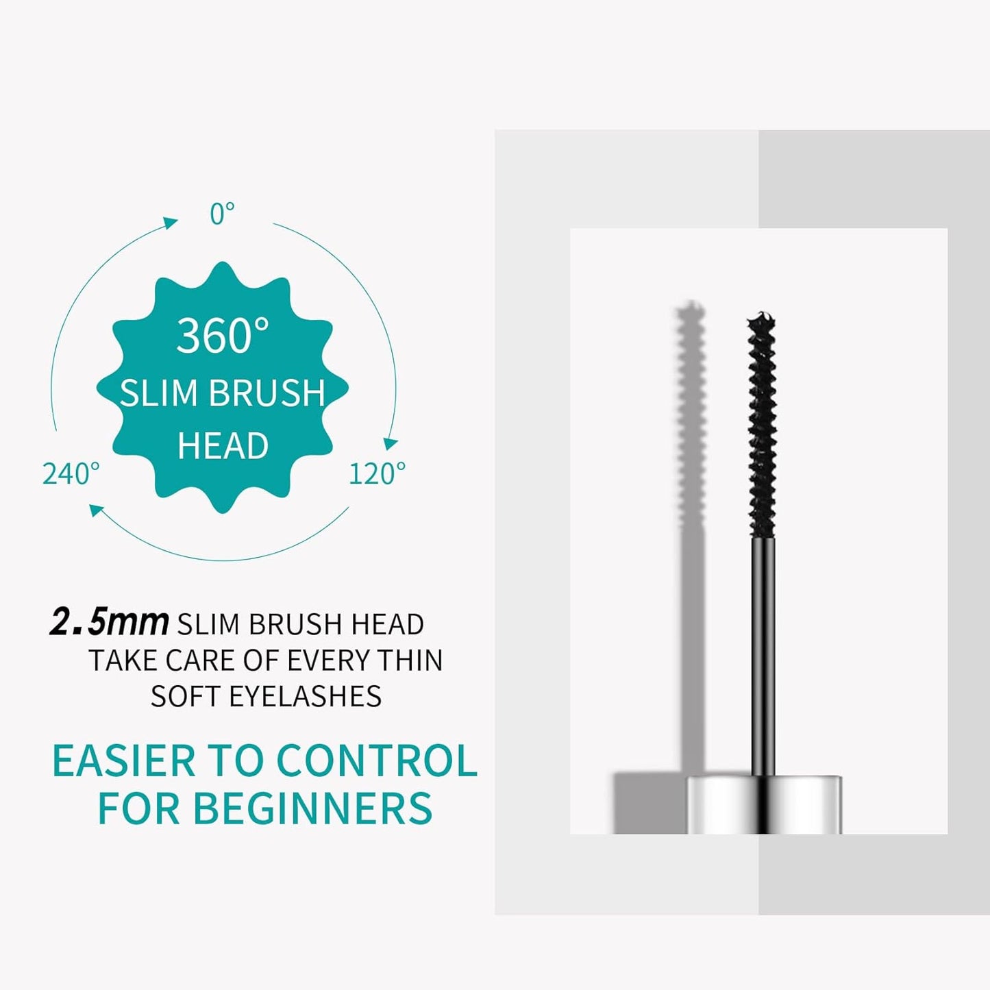 Waterproof Mascara for Eyes White Black Brown Purple Long-lasting colored Mascara Eye Makeup Fast-Dry (Light Green, 0.17 Fl Oz)