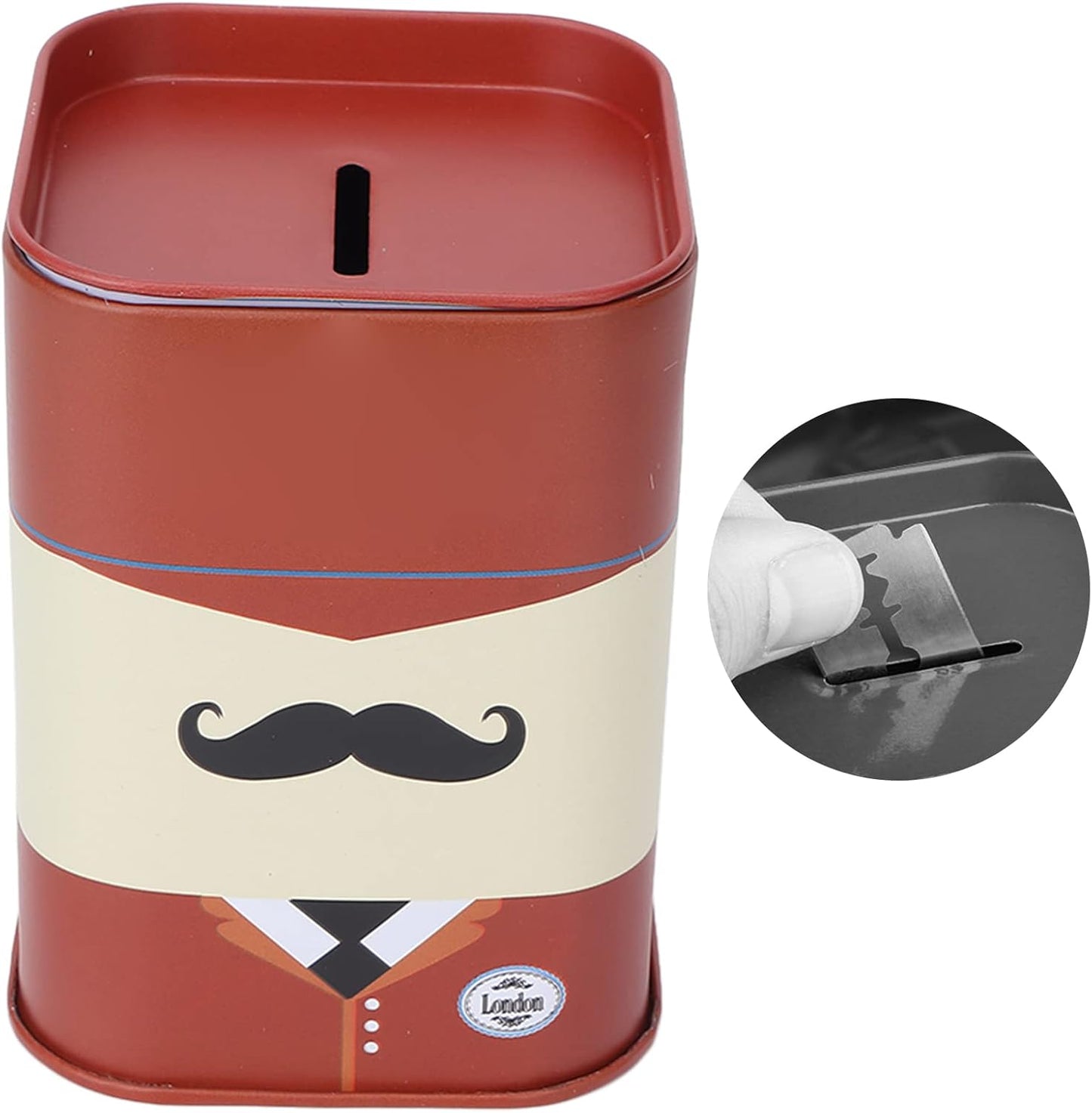Blade Container, Safety Shaver Blade StoragementRemovable Design Large Capacity Compact Structure Beautiful Practical Blade Disposal Case for Home(Red beard)