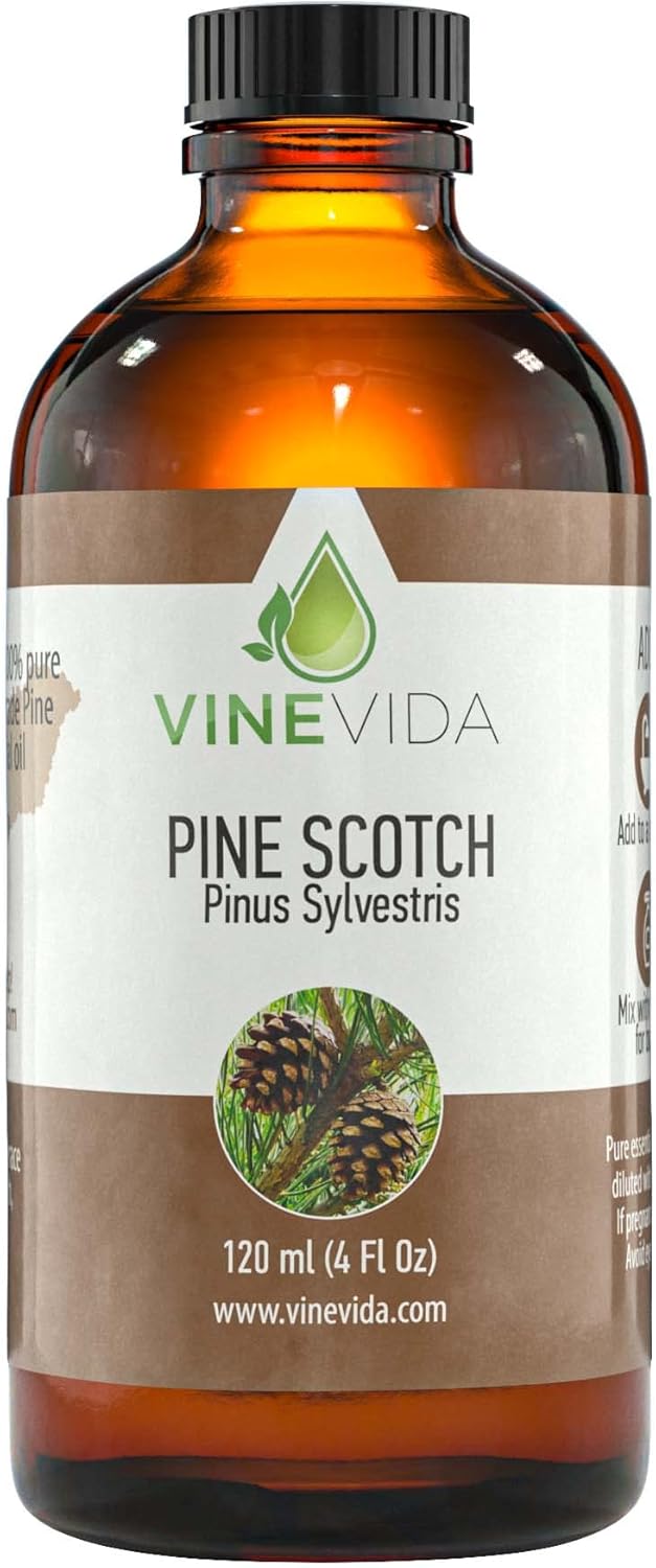 VINEVIDA Pine Scotch Essential Oil 4 oz - Undiluted Oil - DIY Candle Scents - Bulk Oil for Soap Making - Safe for Skin
