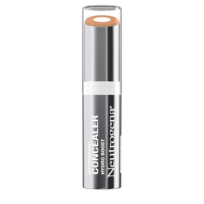 Neutrogena Hydro Boost Hydrating Concealer Stick for Dry Skin, Oil-Free, Lightweight, Non-Greasy and Non-Comedogenic Cover-Up Makeup with Hyaluronic Acid, 30 Light/Medium, 0.12 Oz
