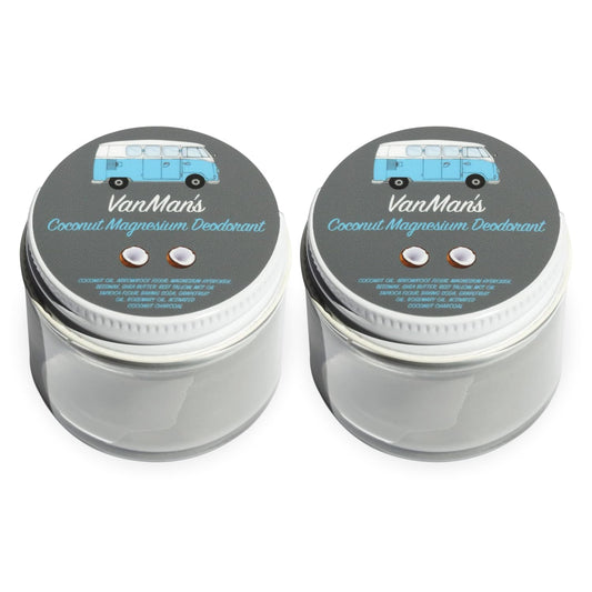 Vanman’s - Handmade Coconut and Magnesium Deodorant (2 Pack) - Odor Control for Underarms - Routine Deodorant For Women and Men - Personal Care Products - 2 Fl Oz