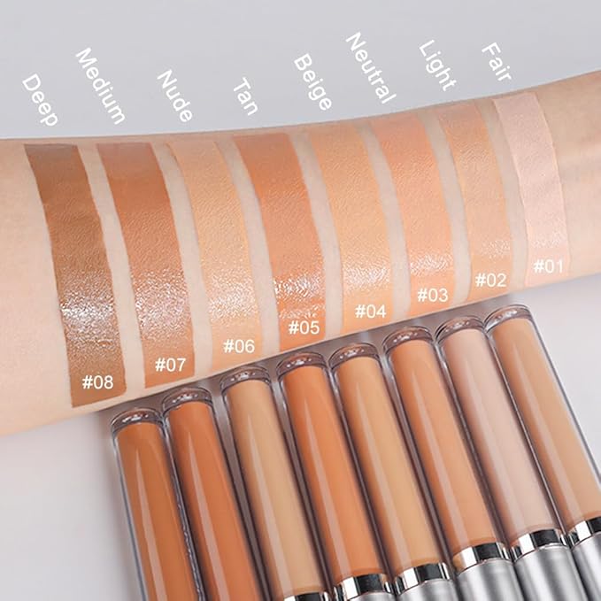 Kaely 2Pcs Hydrating Concealer Wand,Full Coverage Liquid under Eye Concealer,Long Lasting Waterproof Primer Makeup for Dark Circles and Puffiness Trouble Spots Redness,Eye Ring corrector de ojeras 07