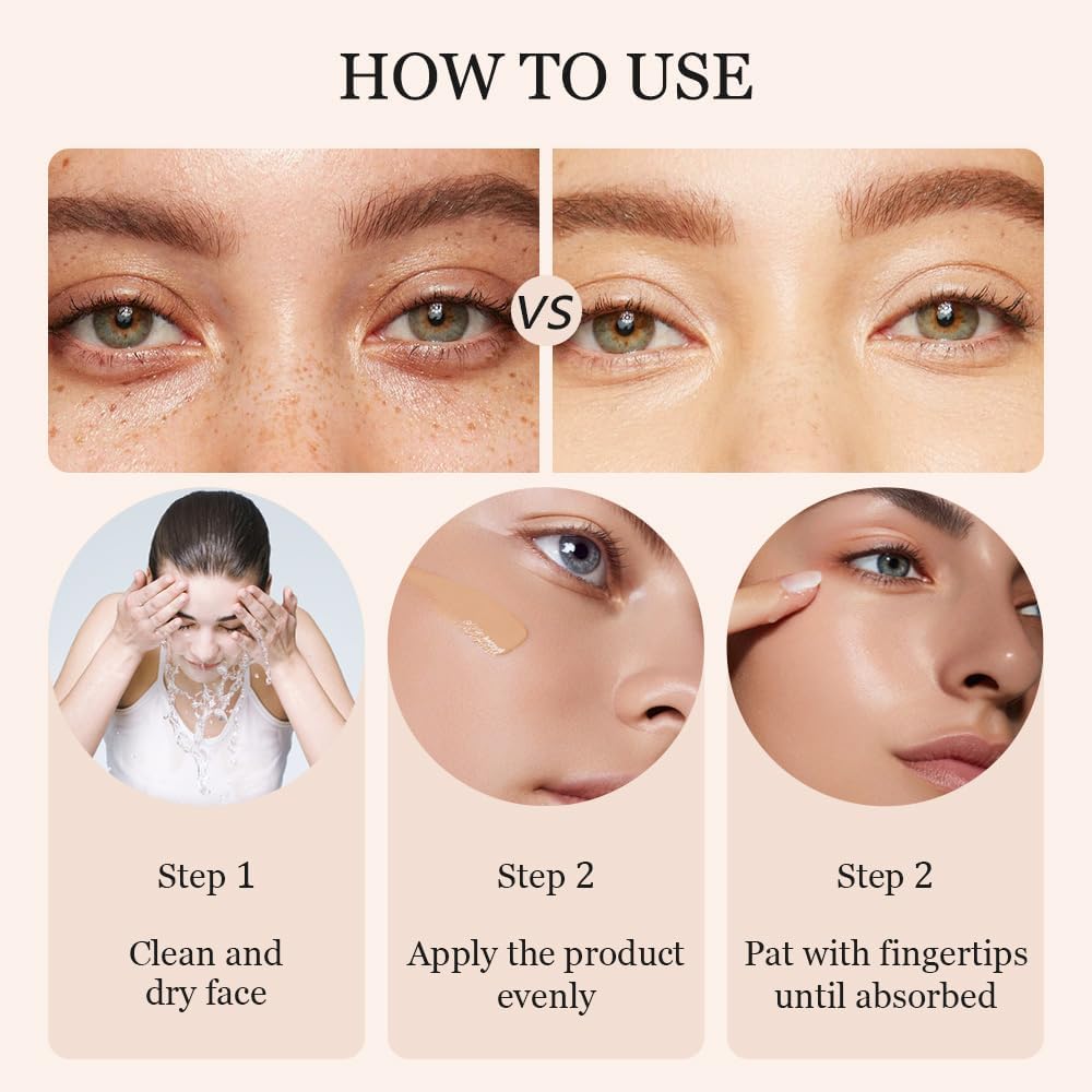 Viralvera Colored Clay Undereye Corrector, Colored CC Undereye Corrector, Eye Concealer Color, Clay Neutralizing Makeup Under Eye Hydrating Concealer with Brush