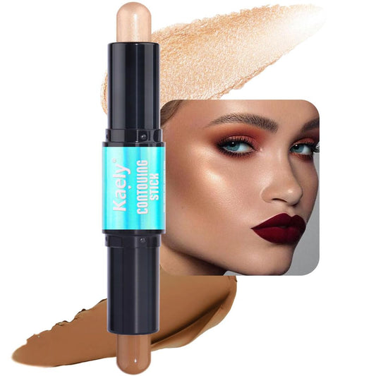 evpct 2in1 Face Shaping & Contouring Stick Cream Contour Concealer Bronzer Stick Makeup Kit for Beginner Face Highlighter Makeup Stick contorno maquillaje de maquillaje profesional,NEW Medium Tan
