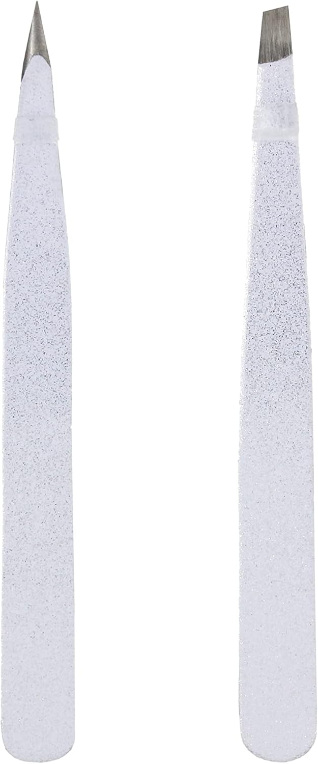 Amazon Basics Eyebrow Tweezers - Stainless Steel, 2 Pack