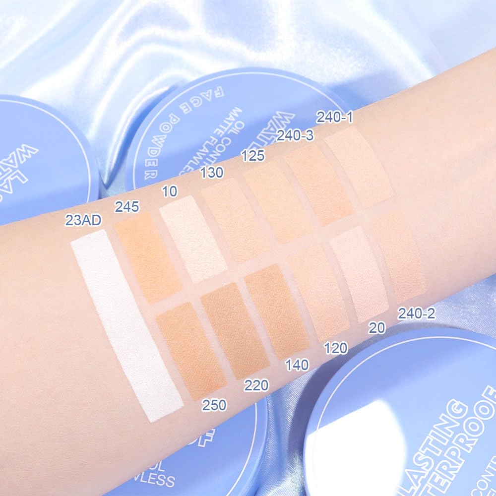 Oil Control Matte Perfection Face Powder Compact For Women, Matte Smooth Flawless Setting Powder Makeup, Polvo Compacto De Maquillaje, Waterproof Long Lasting, 0.35Oz, (120 Vanilla, 1)