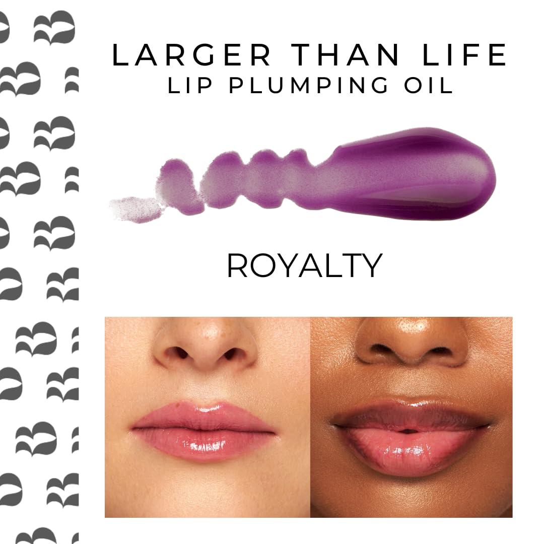 Rinna Beauty Larger Than Life Lip Plumping Oil - Royalty - Moisturizes & Hydrates Lips - Natural Plumping Over Time - Vegan, Cruelty-Free, & Paraben-Free 0.3 Fl Oz