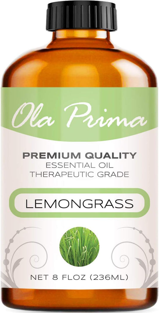 Ola Prima Lemongrass Essential Oil - Aromatherapy Oils - 8 Fluid Ounces Bulk