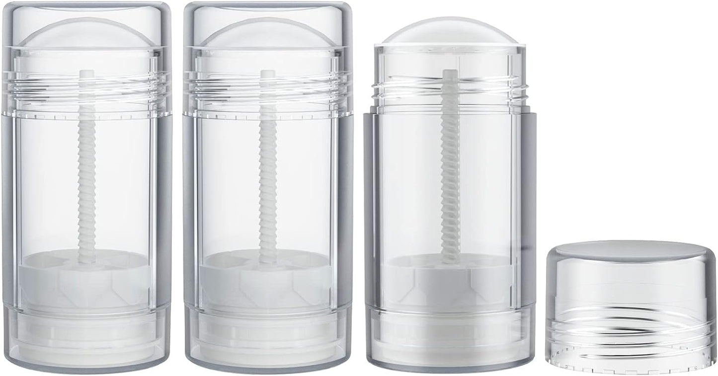 Tekson 2.5oz Empty Refillable Deodorant Containers, 3PCS Twist-UP Containers Tubes, Empty Balm Travel for Lotion Stick(Clear)