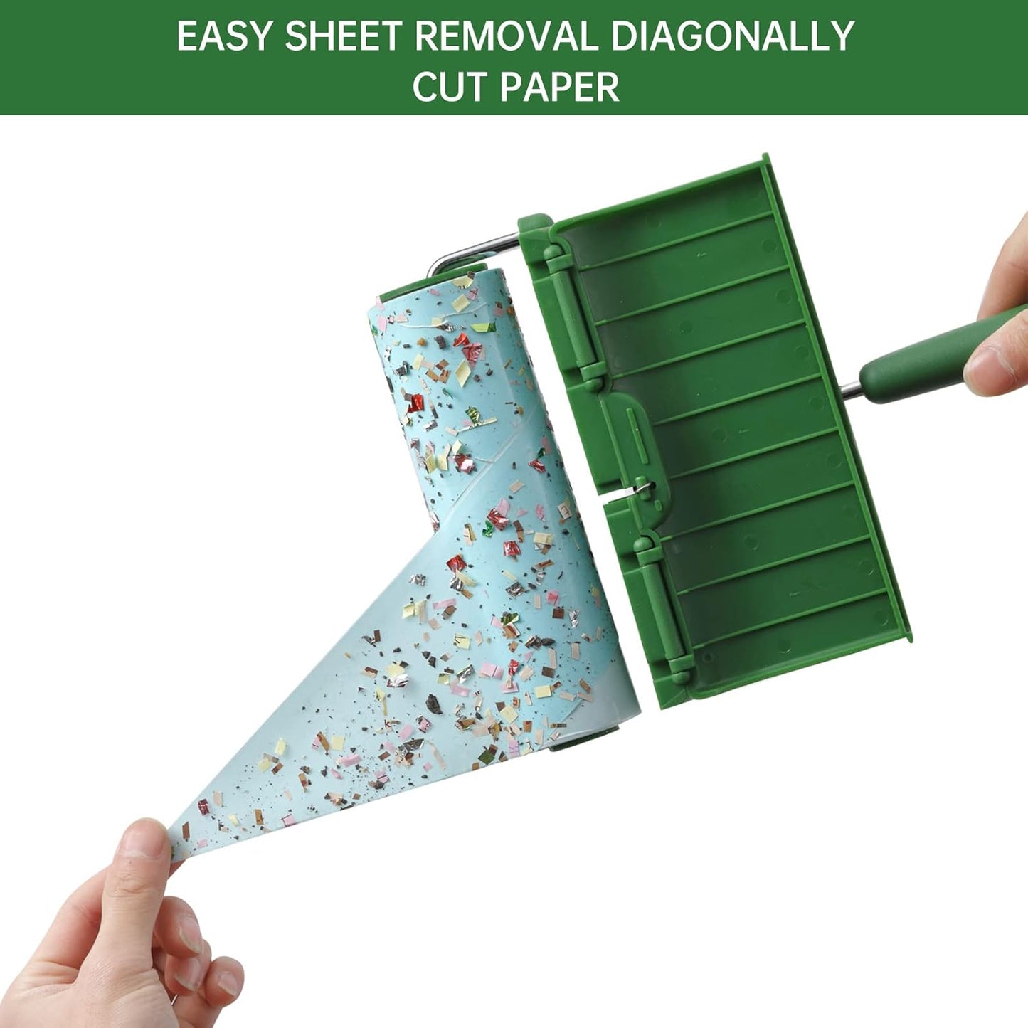 Floor Lint Rollers Pet Hair Extra Sticky with Retractable Long Handle,Large Cat Dog Hair Remover Laundry Clothes Carpet Furniture,6.3 inches Wider with 640 Sheets Giant Lint Remover Brush for Couch