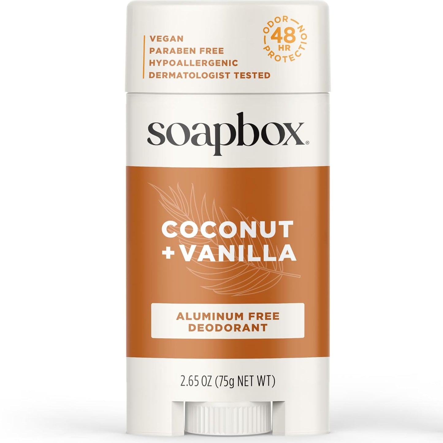 Soapbox Aluminum Free Deodorant, Coconut & Vanilla Scented Deodorant, Scented Aluminum-Free Natural Deodorants, 2.65oz