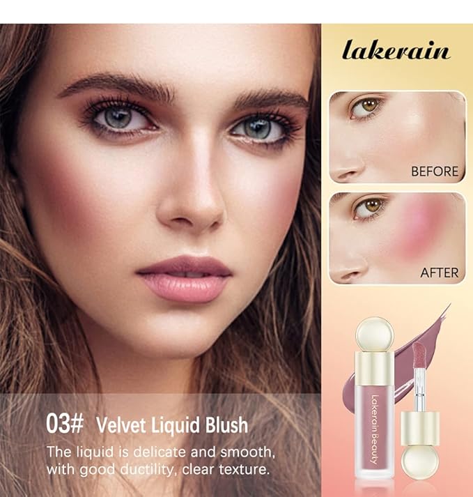 MEICOLY Matte Dewy Liquid Blush,Super Natural Cream Blush Stick for Cheeks,Silky Smooth Soft Pinch Long-Lasting Waterproof and Sweat proof Blush Makeup,Cruelty-Free,03,Hope,Cheery