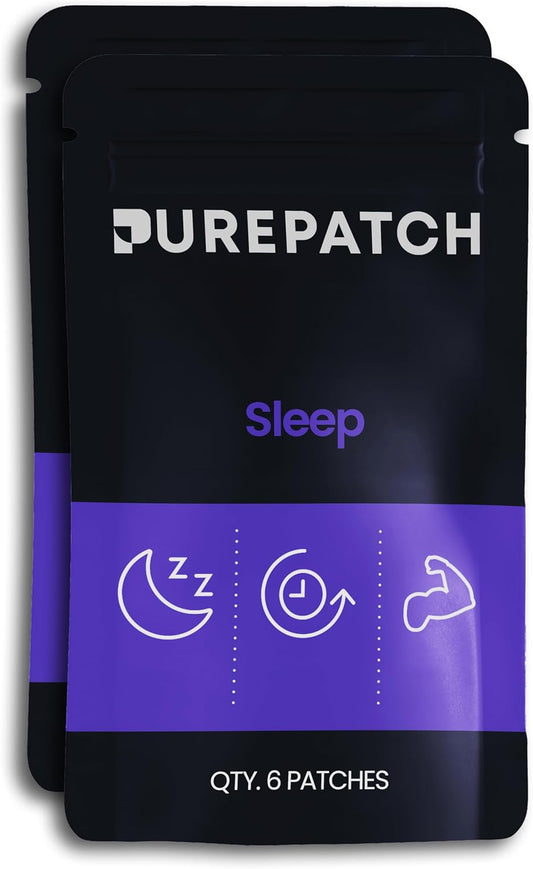 Pure Patch Sleep Patch – Plant-Based Vegan Topical Patch – Magnesium Glycinate – GABA – L-Theanine – Apigenin – Non-Ingestible – Water-Resistant – Gentle on Skin – Gluten Free – Made in USA –12Patches