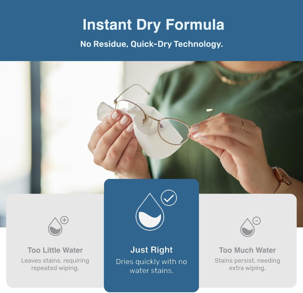 Optix Clear Guard Anti Fog Lens Wipes - 100 Pre-Moistened, Individually Wrapped Wipes for Eyeglasses, Camera Lenses, Sunglasses, Face Shields, Visors, Goggles, and Other Surfaces