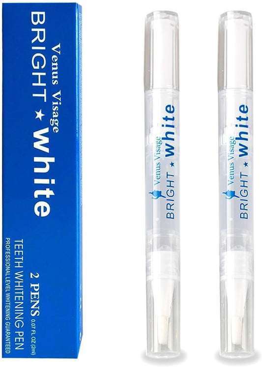 Venus Visage Award Winning Teeth Whitening Pen, 20+ Uses - Teeth whitening Kit Professionally formulated - Best Teeth whitening Gel Pen Teeth Whitener - Low Sensitivity (Mint) (0.07 Fl Oz (Pack of 2))