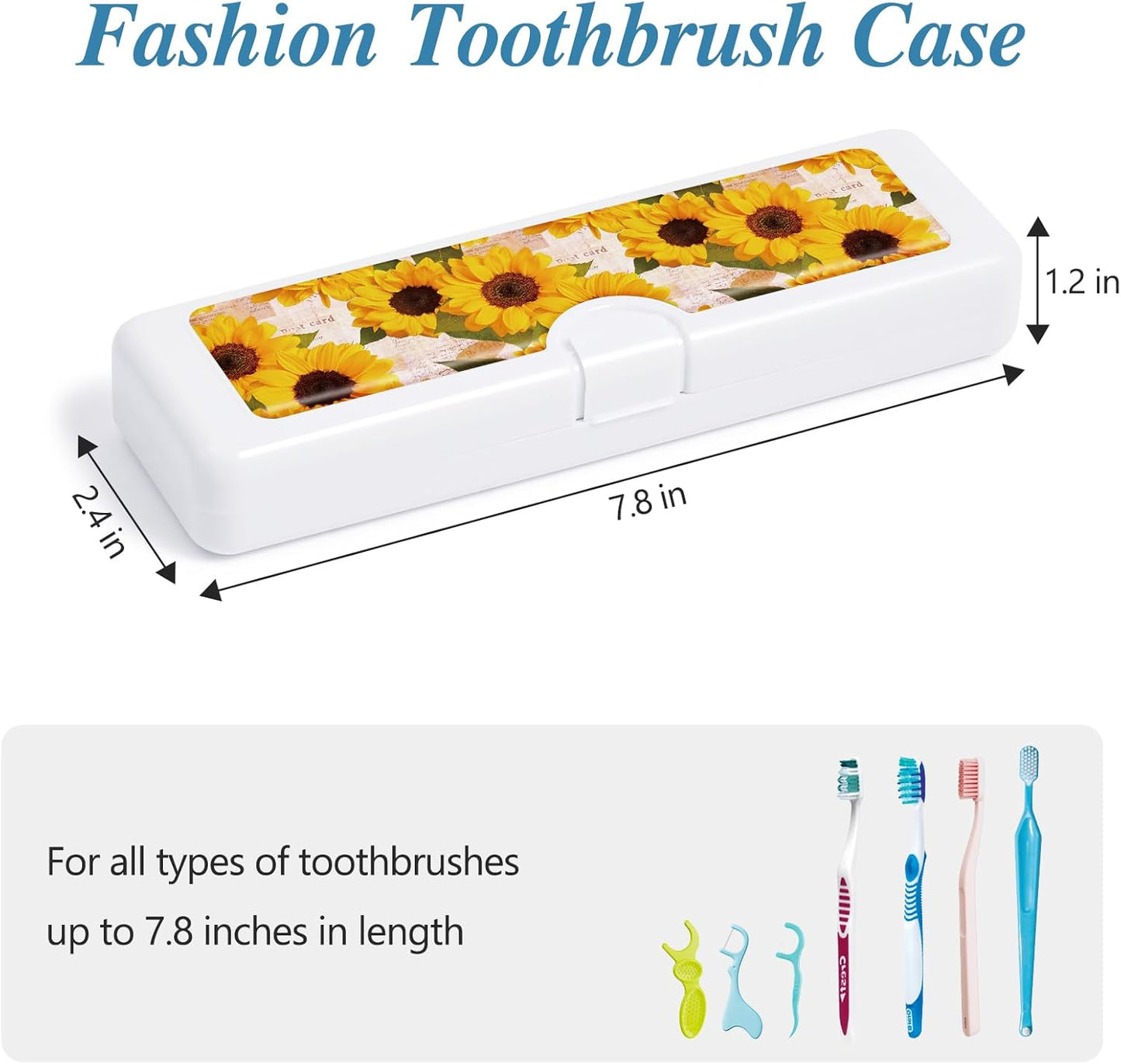 Toothbrush Travel Case - Colorful Pattern, Holder and Covers for Toothbrushes, Includes Tongue Scraper Case