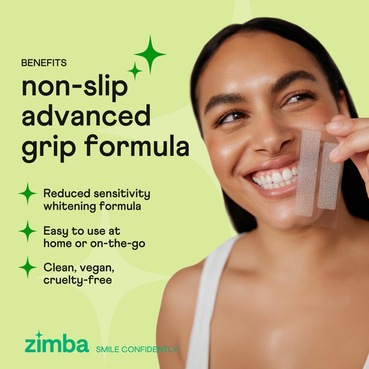 Zimba Teeth Whitening Strips for Teeth Sensitive, White Strips for Teeth Whitening, Teeth Whitener Stain Remover 28 White Strips Included Per Pack, 2 Pack (14 Day Treatment), Spearmint and Watermelon