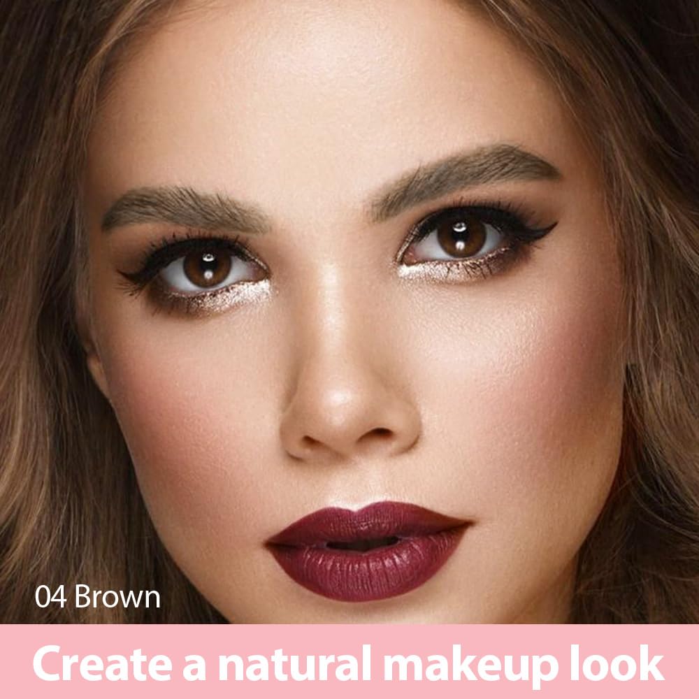 1Pcs Brown Magic Microblading Eyebrow Pencil Contouring Pen Brow for Eyes, Dual-Ended Micro-Fork-Tips Applicator for Hair Like Strokes with Dual-ended Eyebrow Brush Long Wear Waterproof lápiz de cejas