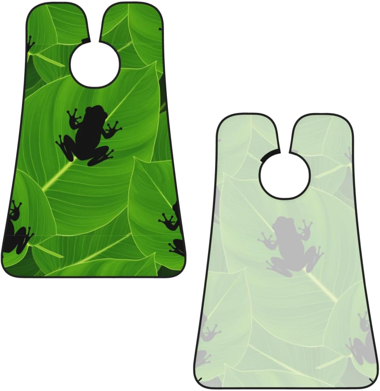 Strong Suction Cup Beard Grooming Bib, Non-Stick Hair Catcher, Waterproof, for Shaving, Green Leaf Frog