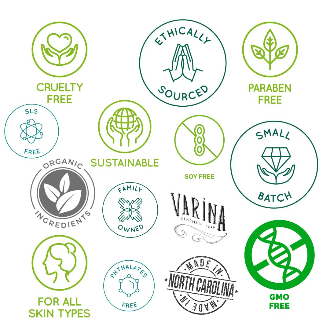 Varina Natural Cherry Almond Aloe Bar Soap - Gentle Cleansing for Sensitive Skin, Spicy - 3 Pack - Experience Healthy and Glowing Skin