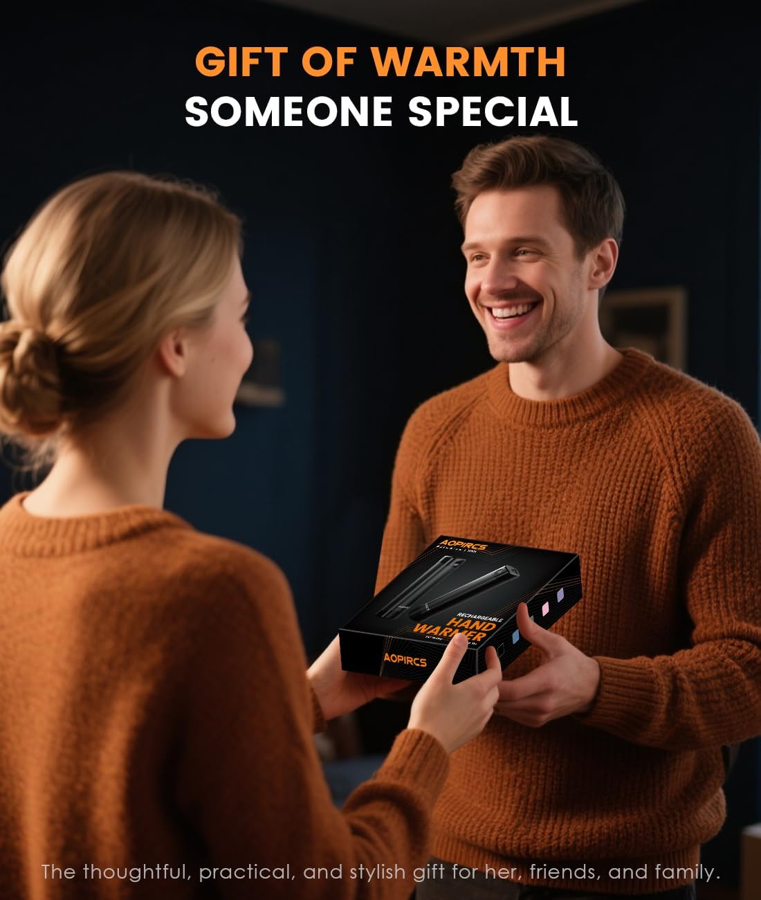 Rechargeable Hand Warmers 2 Pack, Electric Pocket Heater, 360° Heating, 2x5000mAh 9Hrs Long Last, 3 Settings - Camping, Hunting Gear, Stocking Stuffers for Men, PlamGlow