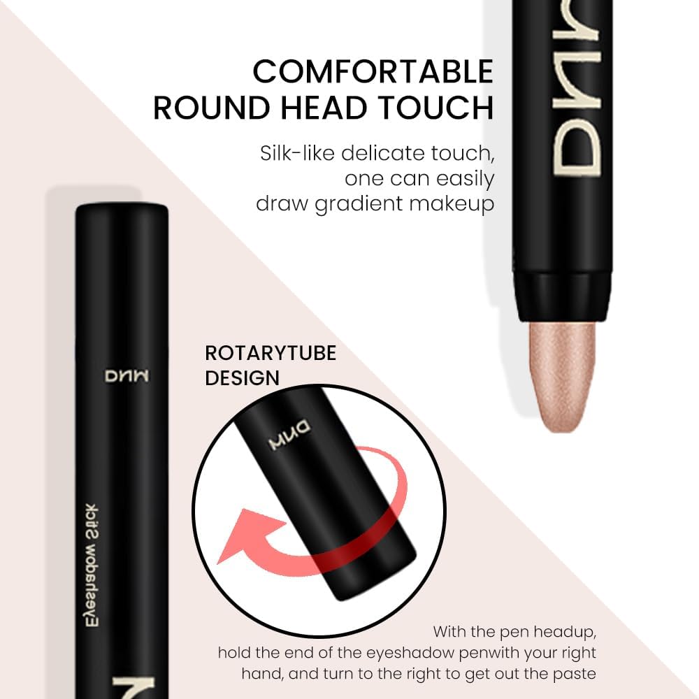 evpct 2Pcs Cream Eyeshadow Sticks Set for Eyes Waterproof, Sand Shimmer Matte Eye shadow Stick Pencil Pen Bulk sombras en crema para ojos 25+25