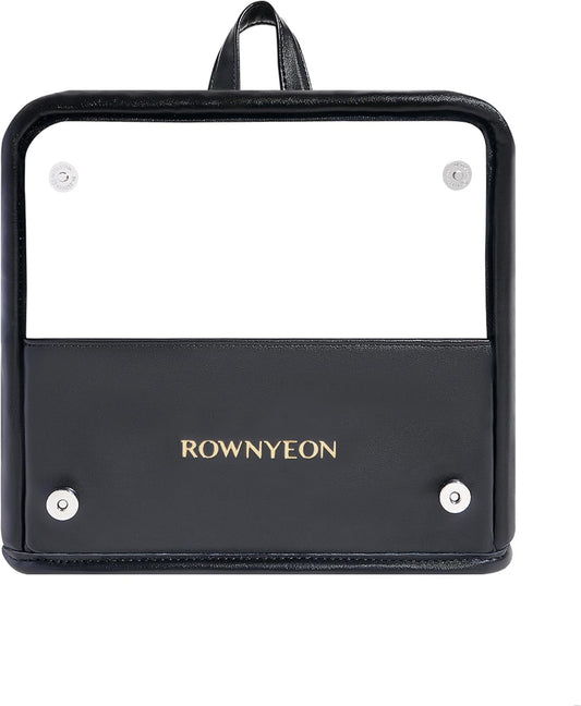 ROWNYEON Makeup Brush Bag, High Capacity Stand-Up Makeup Brush Holder, Travel Professional Cosmetic Bag Artist Organizer Bag Large Makeup Brush Case with Adjustable Divider (Brushes Not included)