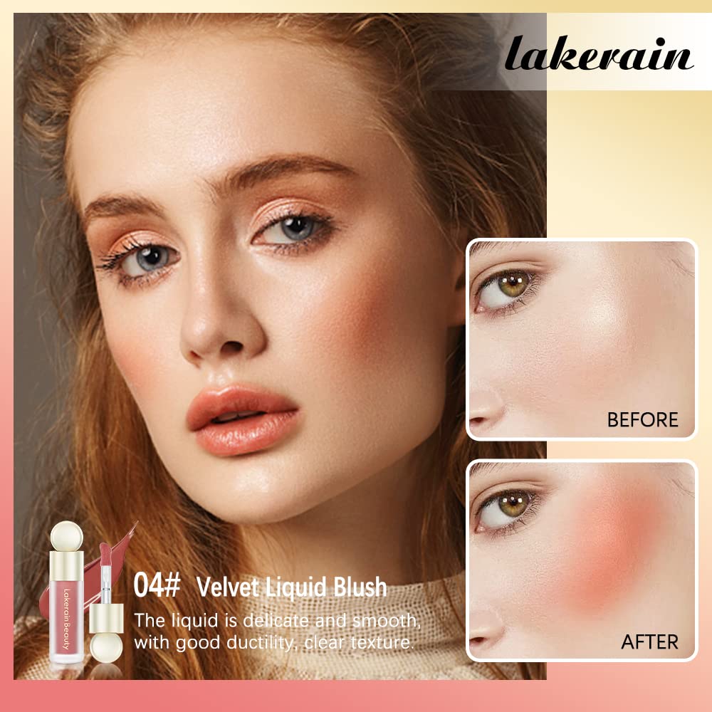 Natural-Looking Matte Finish Liquid Blush Face Tint - Waterproof & Long-lasting Pink & Red Blush Stick (4)