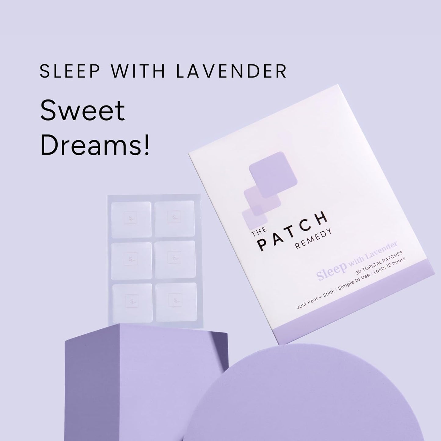 Sleep with Lavender Patch | Valerian, Passionflower, Hops, Magnesium Glycinate, Lavender | 30 Patches