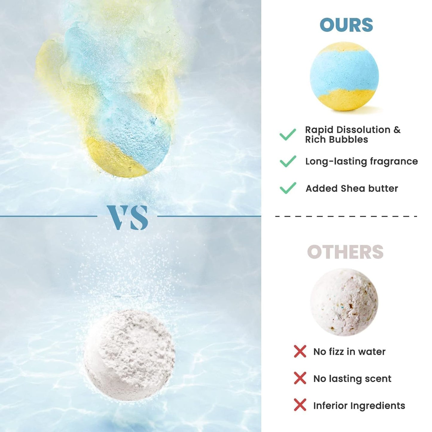 Bath Bombs Set, 20 pcs Natural Shea Butter & Safe Oil Bath Bomb for Skin Moisturizing, Handmade Bubble Bath & Fizzy, Ideal Presents for Women