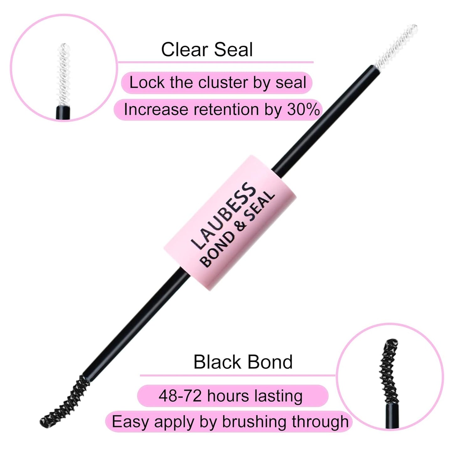 Lash Bond and Seal Mascara for Long Lasting Waterproof Eyelash Extensions - 5ml+5ml
