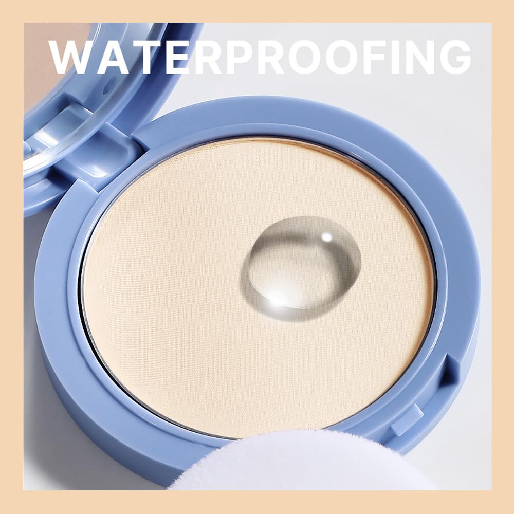 Oil Control Matte Perfection Face Powder Compact For Women, Matte Smooth Flawless Setting Powder Makeup, Polvo Compacto De Maquillaje, Waterproof Long Lasting, 0.35Oz,(Nude Translucent, 1)