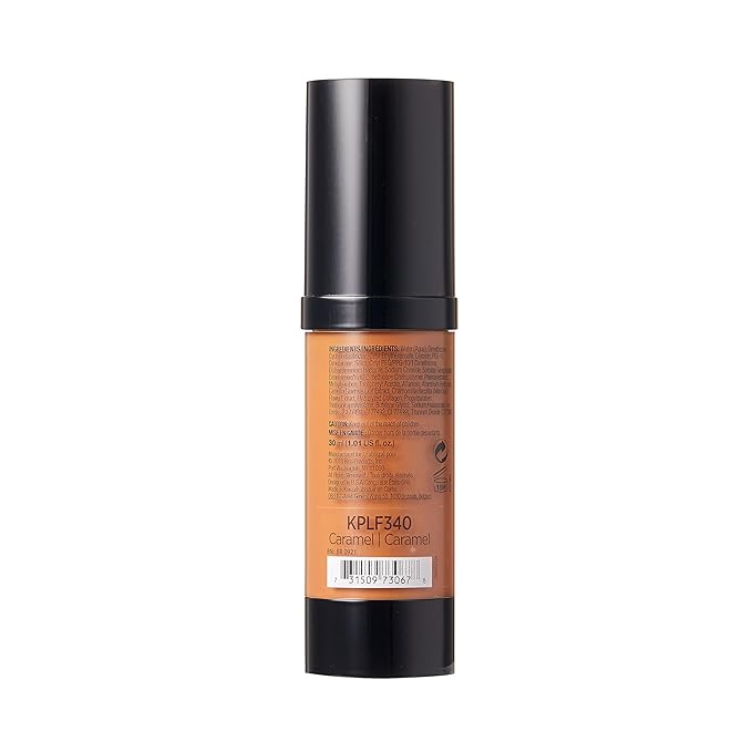 Kiss New York Professional Liquid Foundation - Lightweight and Hydrating Formula, Natural Finish, Control Shine, Cover Pores, Medium to Full Coverage, Green Tea Extract (Caramel)