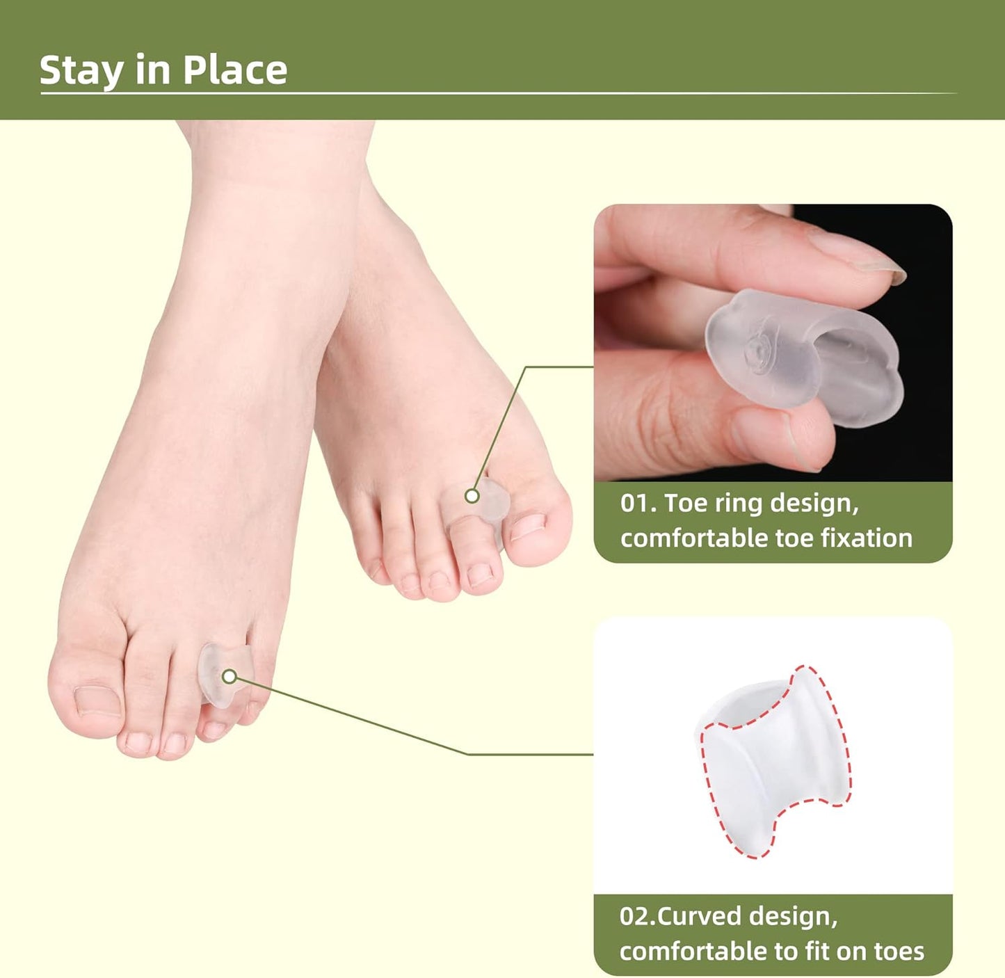Pinky Toe Separator, Gel Toe Spacers Straightener, Hammer Toe Corrector for Feet Women and Man 10 Pcs/lot, Pinky Toe Bunion Spreaders for Overlapping Toes Women