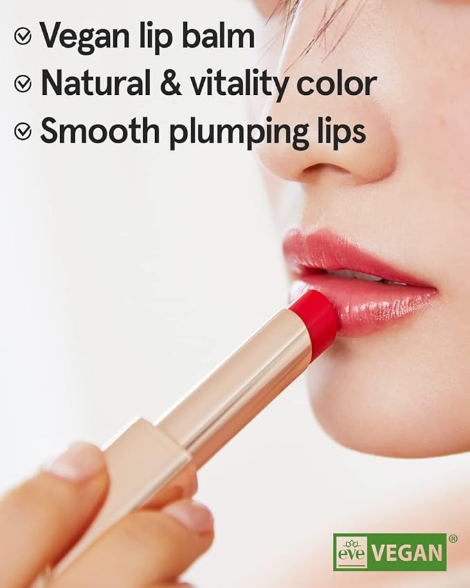 ATHÉ Authentic Lip Balm 13 MELLOW, Korean Vegan Color Lip Blam, Long Lasting Buildable Glow Lip Balm without Stickiness, Cruelty-Free, Clean-Beauty, 0.11oz.