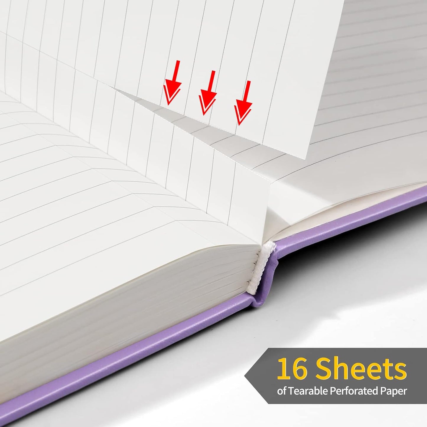 Annecy Lined Journal Notebook, Hardcover Numbered College Ruled Journal, Medium 5.5x 8.25, 160 Pages 100GSM Writing Paper, Purple