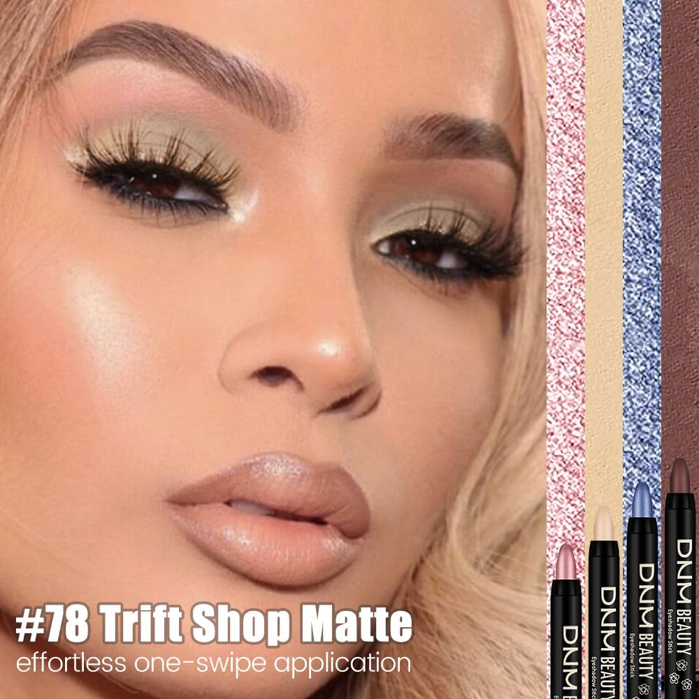 evpct Nude Matte Cream Eye Shadow Sticks Brightener Pencils for Women, Nude Silky Eyeshadow Applicator Stick Pen Waterproof Long Lasting, Blendable Crease-Proof Stick Eyeshadow Matte Eye Makeup 78