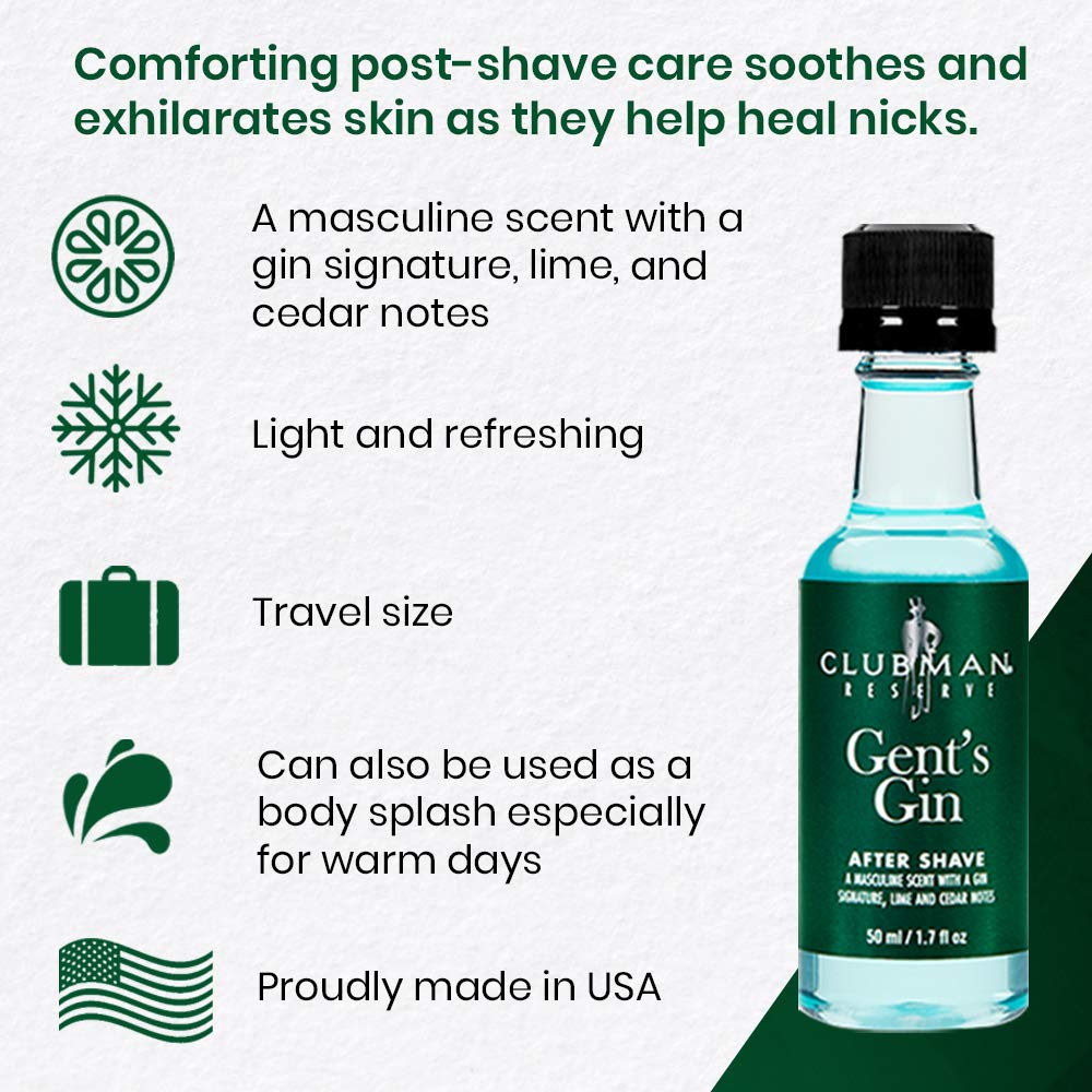 Clubman Reserve - Gent's Gin After Shave Lotion 1.7 fl. Oz x 2 packs