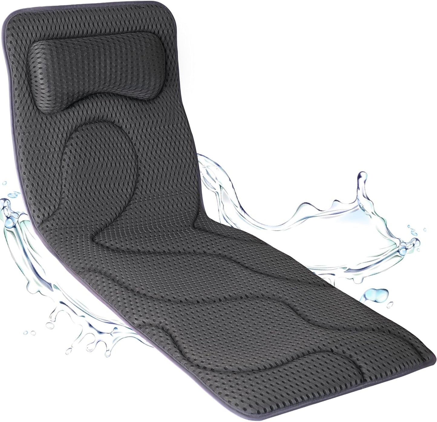 Full Body Bath Pillow for Tub -Soft Bathtub Pillow for Full Back, Head and Neck Support, Quick Dry Bath Cushion, Tub Pillow with 168 Suction Cups, Bathtub Accessories for Gift