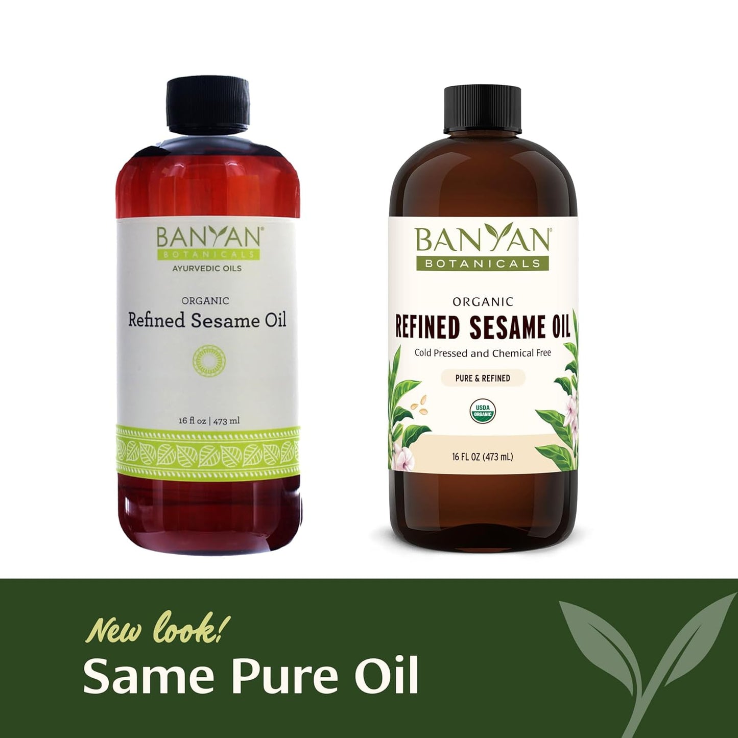 Banyan Botanicals Sesame Oil – Organic & Refined Sesame Oil for Skin, Body, Hair & More – Multiple Sizes – 16 oz – Non GMO Sustainably Sourced Vegan